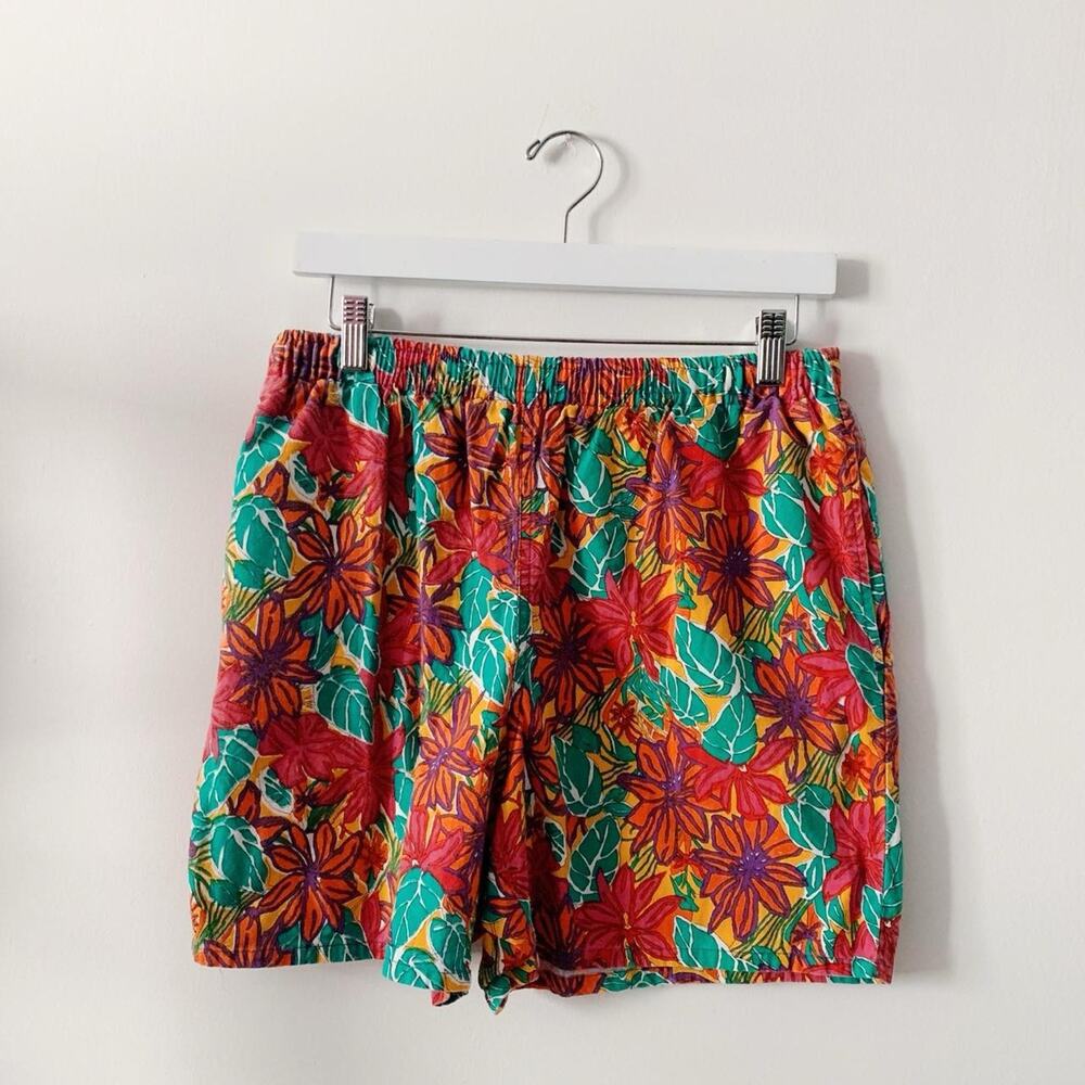 Vintage 80s/90s Floral Swim Shorts | Size M